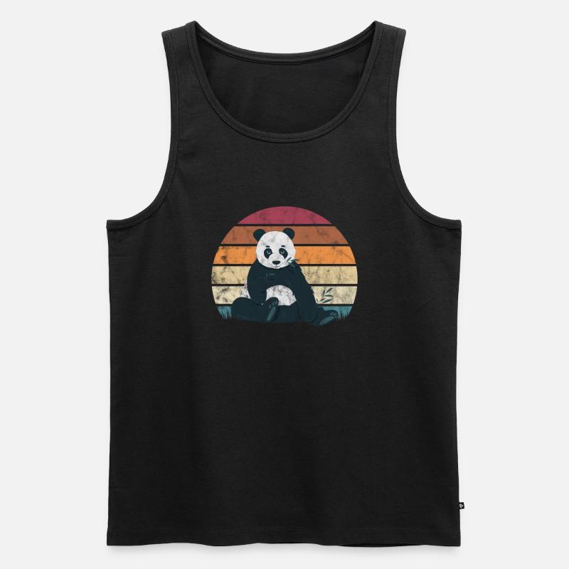 Panda - Männer Premium Bio Tank Top - Schwarz