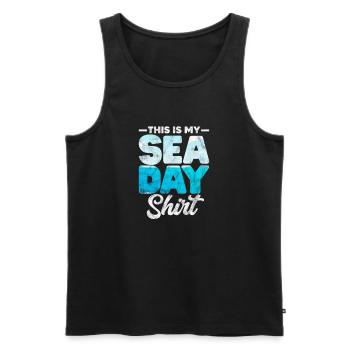 Bateau de croisière Cadeau de bateau de vacances - Débardeur bio Premium Homme - noir - Devant - Michal (187cm)