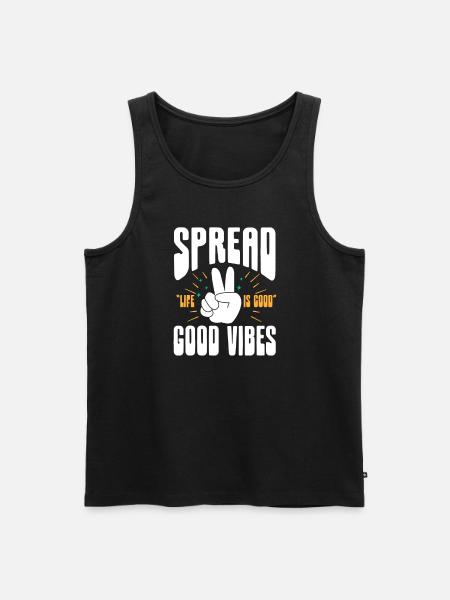 Hippie Peace Flower Power Liefde Vrede Cadeau - Mannen Premium Bio Tanktop - zwart