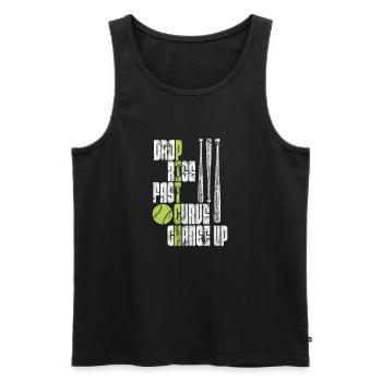 Softball - Männer Premium Bio Tank Top - Schwarz - Vorne - AI Model Male 178 light (178cm)
