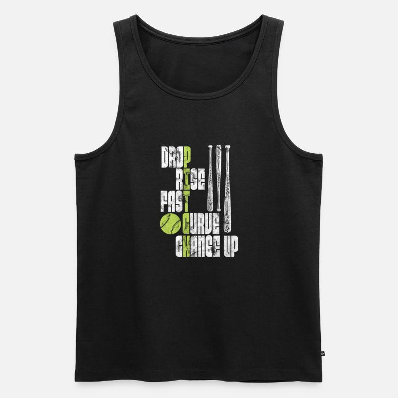 Softball - Männer Premium Bio Tank Top - Schwarz