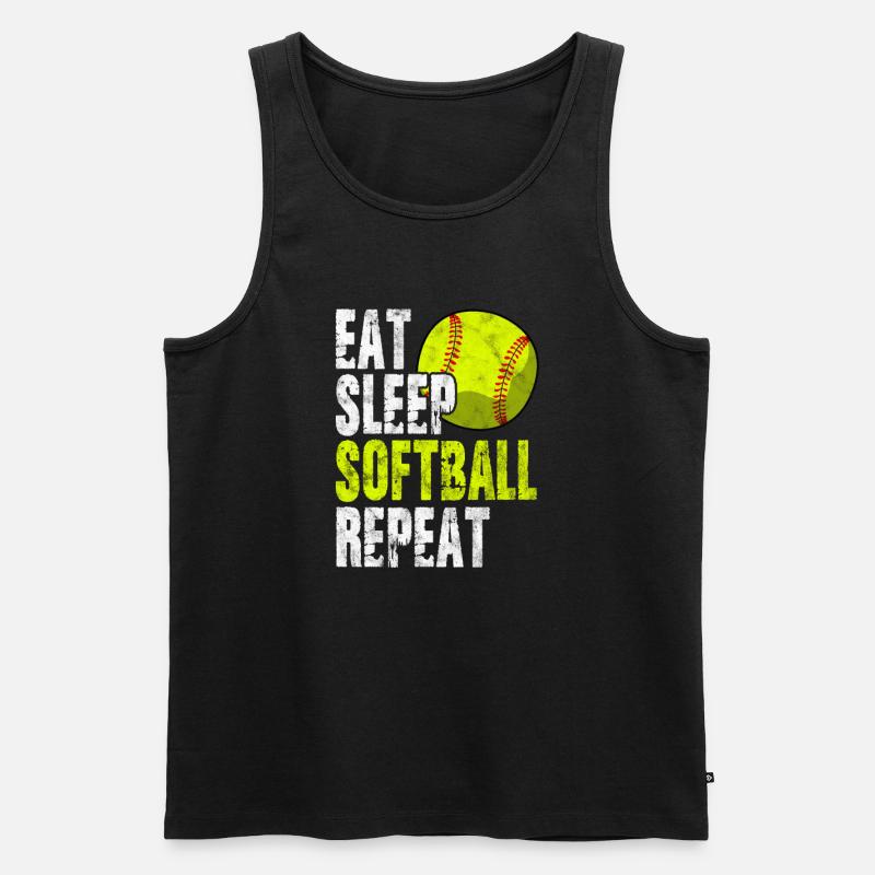 Softball - Männer Premium Bio Tank Top - Schwarz