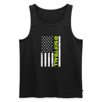 Softball États-Unis - Débardeur bio Premium Homme - noir - Devant - Michal (187cm)