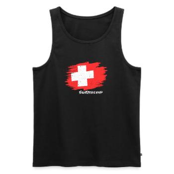 Suisse - Débardeur bio Premium Homme - noir - Devant - Michal (187cm)