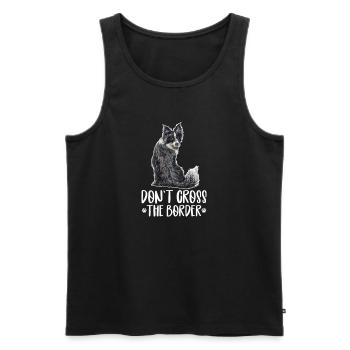 Border Collie Chien Chien Troupeau Chien Cadeau - Débardeur bio Premium Homme - noir - Devant - Michal (187cm)