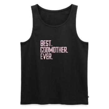 Marraine Tante Marraine Baptême Nièce Neveu Cadeau - Débardeur bio Premium Homme - noir - Devant - Michal (187cm)