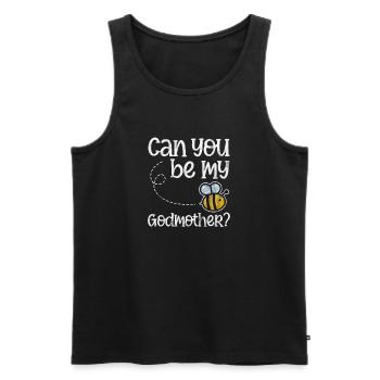 Marraine Tante Marraine Baptême Nièce Neveu Cadeau - Débardeur bio Premium Homme - noir - Devant - Michal (187cm)