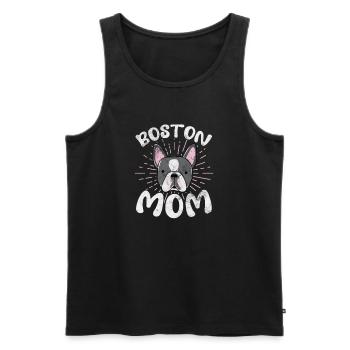 Boston Terrier Mom - Men's Premium Organic Tank Top - black - Front - Michal (187cm)