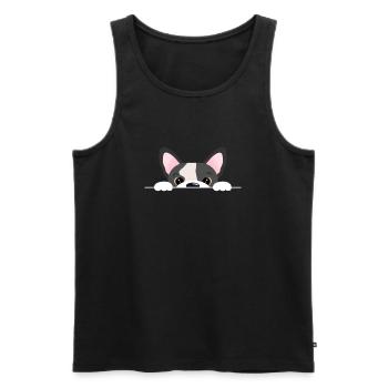Boston Terrier Hund Hunde Hundeliebhaber Geschenk - Männer Premium Bio Tank Top - Schwarz - Vorne - Michal (187cm)