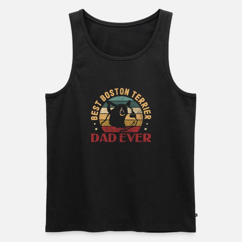 Boston Terrier Dad - Männer Premium Bio Tank Top - Schwarz