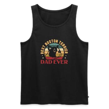 Boston Terrier Dad Hund Hunde Herrchen Geschenk - Männer Premium Bio Tank Top - Schwarz - Vorne - AI Model Male 178 light (178cm)