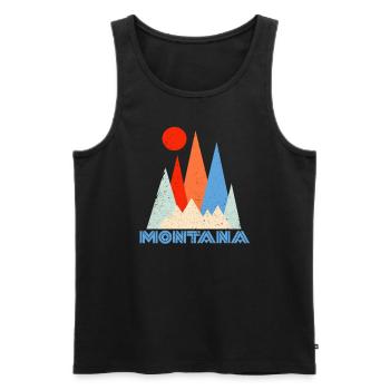 Montana Amérique USA Helena Mountains Cadeau - Débardeur bio Premium Homme - noir - Devant - Michal (187cm)
