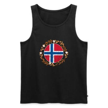 Norvège Scandinavie Norge Norwegian Gift - Débardeur bio Premium Homme - noir - Devant - Michal (187cm)
