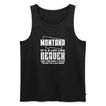 Montana Amérique USA Helena Mountains Cadeau - Débardeur bio Premium Homme - noir - Devant - Michal (187cm)