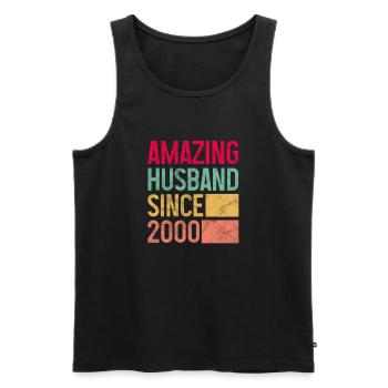 Ehemann seit 2000 - Männer Premium Bio Tank Top - Schwarz - Vorne - AI Model Male 178 light (178cm)