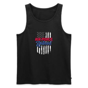 Ruhestand Air Force USA Rente Rentner Geschenk - Männer Premium Bio Tank Top - Schwarz - Vorne - AI Model Male 178 light (178cm)