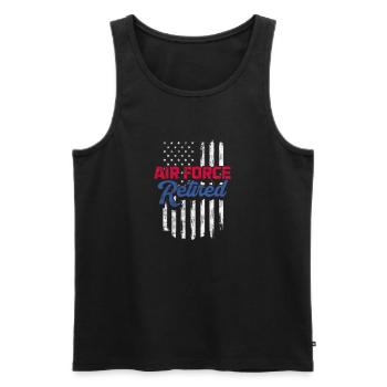 Ruhestand Air Force USA - Männer Premium Bio Tank Top - Schwarz - Vorne - AI Model Male 178 light (178cm)