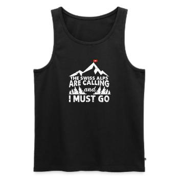 Schweiz Schweizer Swiss Alpen Geschenk - Männer Premium Bio Tank Top - Schwarz - Vorne - AI Model Male 178 light (178cm)