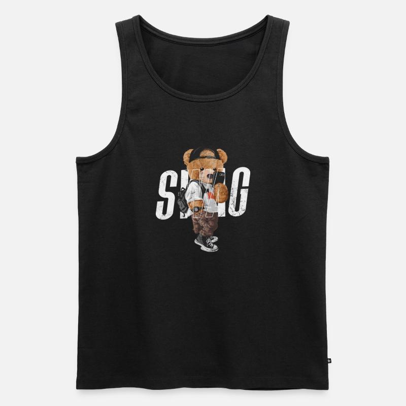 Teddybär - Männer Premium Bio Tank Top - Schwarz