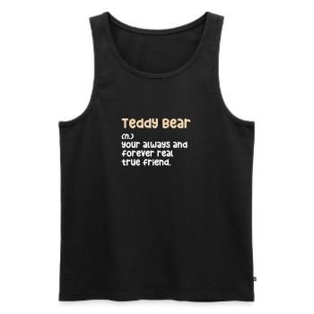 Teddy Bear Bear Teddy Stuffed Animal Kids Gift - Men's Premium Organic Tank Top - black - Front - AI Model Male 178 light (178cm)