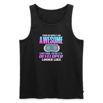 VR Virtual Reality - Men's Premium Organic Tank Top - black - Front - AI Model Male 178 light (178cm)