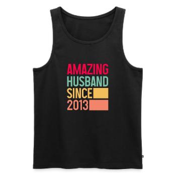 Ehemann seit 2013 Hochzeit Ehefrau Geschenk - Männer Premium Bio Tank Top - Schwarz - Vorne - Michal (187cm)