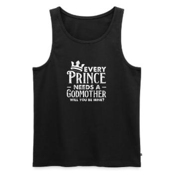 Marraine Tante Marraine Baptême Nièce Neveu Cadeau - Débardeur bio Premium Homme - noir - Devant - Michal (187cm)