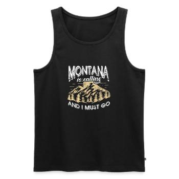 Montana Amérique USA Helena Mountains Cadeau - Débardeur bio Premium Homme - noir - Devant - Michal (187cm)