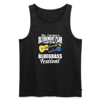 Retraite Bluegrass Festival Pension Cadeau - Débardeur bio Premium Homme - noir - Devant - Michal (187cm)