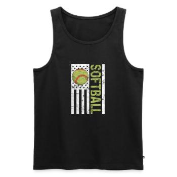 Softball États-Unis - Débardeur bio Premium Homme - noir - Devant - Michal (187cm)