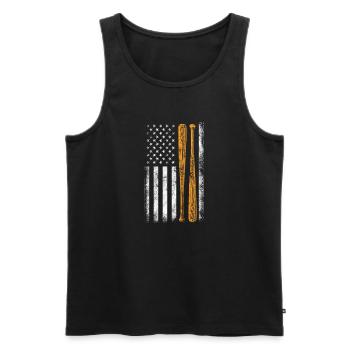 Softball États-Unis - Débardeur bio Premium Homme - noir - Devant - Michal (187cm)