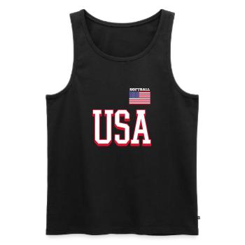 Softball USA Baseball Amerika Pitcher Geschenk - Männer Premium Bio Tank Top - Schwarz - Vorne - Michal (187cm)
