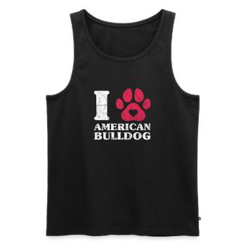 American Bulldog Dog Dog Lover Cadeau - Débardeur bio Premium Homme - noir - Devant - Michal (187cm)