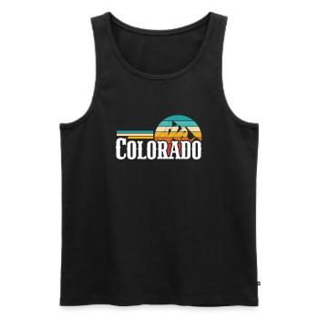 Colorado - Männer Premium Bio Tank Top - Schwarz - Vorne - AI Model Male 178 light (178cm)