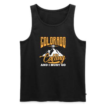 Colorado - Débardeur bio Premium Homme - noir - Devant - Michal (187cm)
