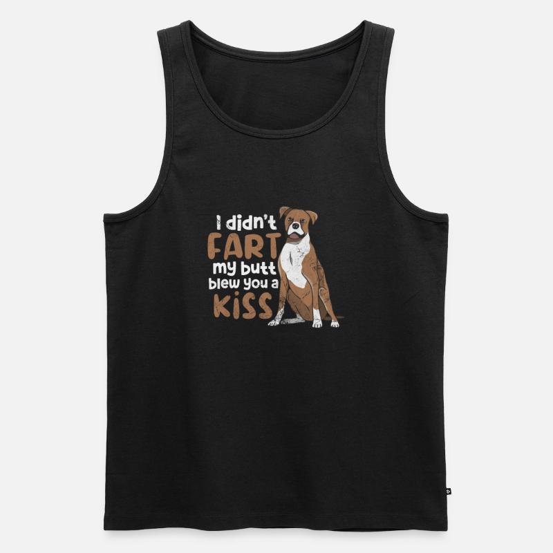 Boxer Hund - Männer Premium Bio Tank Top - Schwarz