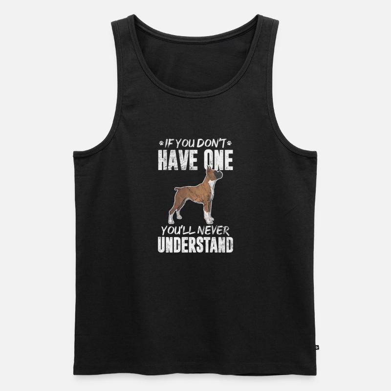 Boxer Hund - Männer Premium Bio Tank Top - Schwarz