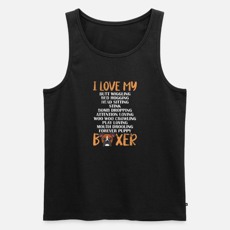 Boxer Hund - Männer Premium Bio Tank Top - Schwarz
