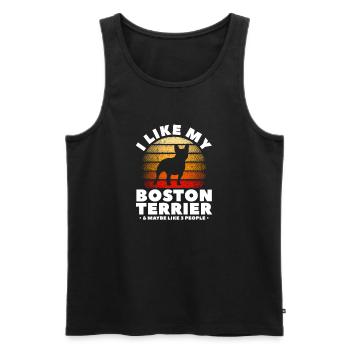 Boston Terrier Hund Hunde Hundeliebhaber Geschenk - Männer Premium Bio Tank Top - Schwarz - Vorne - Michal (187cm)