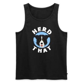 Border Collie Chien Chien Troupeau Chien Cadeau - Débardeur bio Premium Homme - noir - Devant - Michal (187cm)