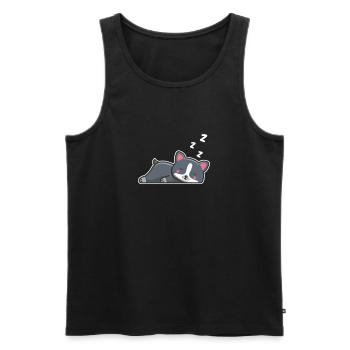 Boston Terrier Hund Hunde Hundeliebhaber Geschenk - Männer Premium Bio Tank Top - Schwarz - Vorne - Michal (187cm)