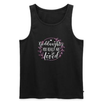 Marraine Tante Marraine Baptême Nièce Neveu Cadeau - Débardeur bio Premium Homme - noir - Devant - Michal (187cm)