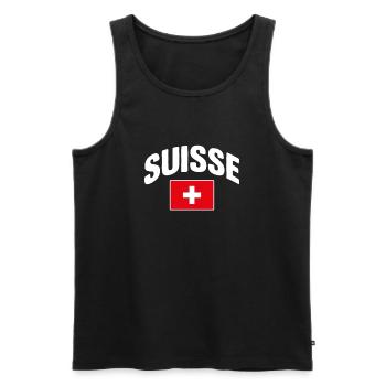 Suisse - Débardeur bio Premium Homme - noir - Devant - Michal (187cm)