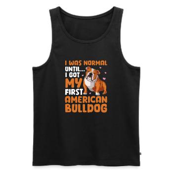 Bouledogue américain - Débardeur bio Premium Homme - noir - Devant - Michal (187cm)