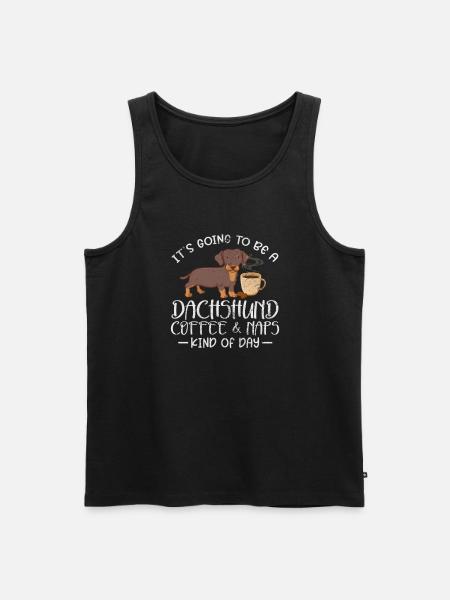 Dachshund Coffee - Men's Premium Organic Tank Top - black