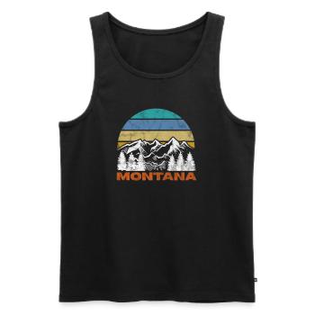 Montana Amérique États-Unis Helena Mountains Cadeau - Débardeur bio Premium Homme - noir - Devant - Michal (187cm)