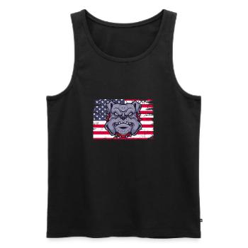 Bouledogue américain - Débardeur bio Premium Homme - noir - Devant - Michal (187cm)