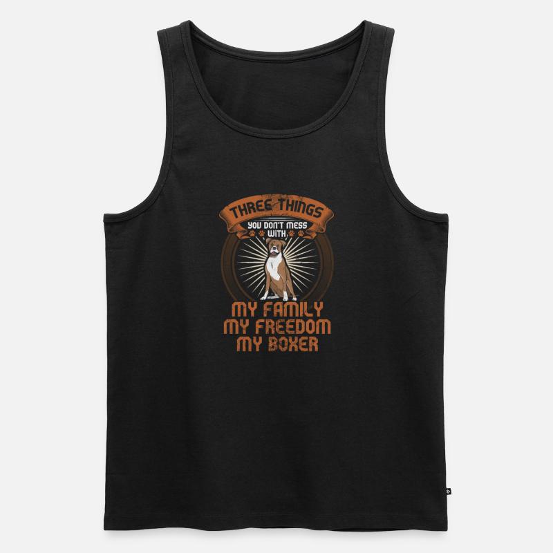 Boxer Hund - Männer Premium Bio Tank Top - Schwarz