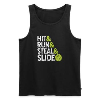 Softball - Débardeur bio Premium Homme - noir - Devant - Michal (187cm)