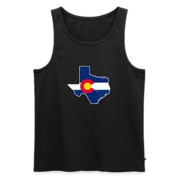 Colorado - Männer Premium Bio Tank Top - Schwarz - Vorne - AI Model Male 178 light (178cm)